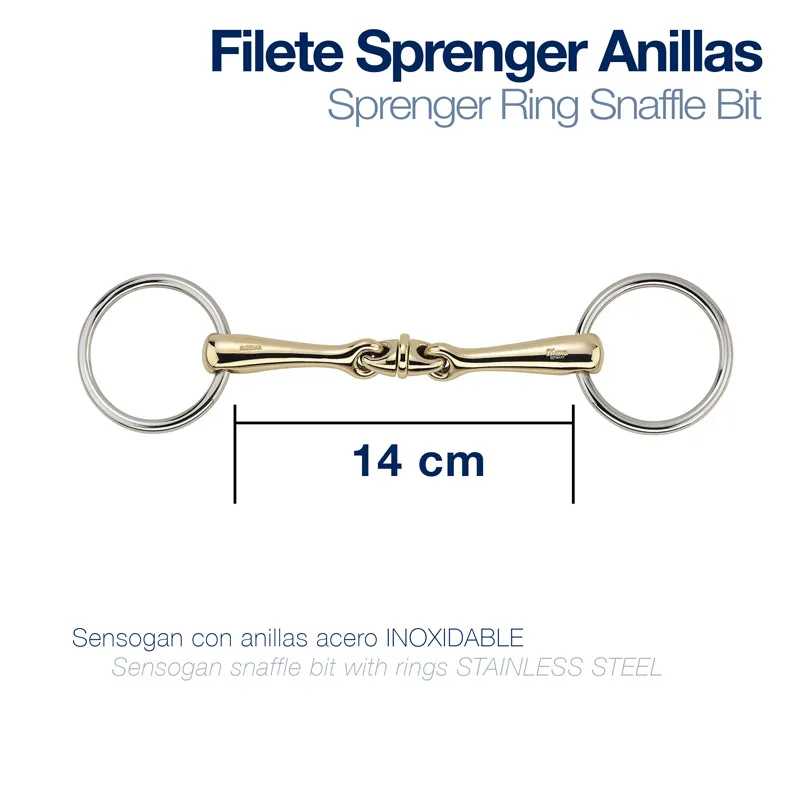 Freio Sprenger de aço inox com anéis, 14 cm