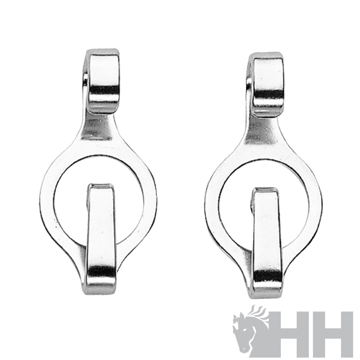 Par de argolas de metal prateado com gancho centro