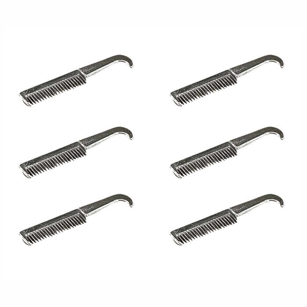 Seis pentes metálicos pequenos com extremidade curva