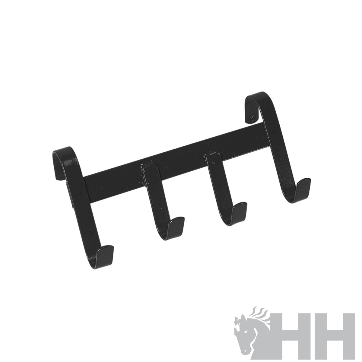 Cabide de metal preto com quatro ganchos