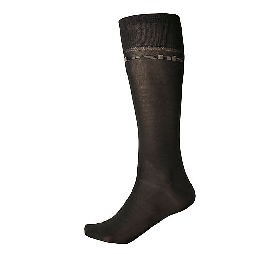 Meia comprida preta com faixa cinza na parte superior