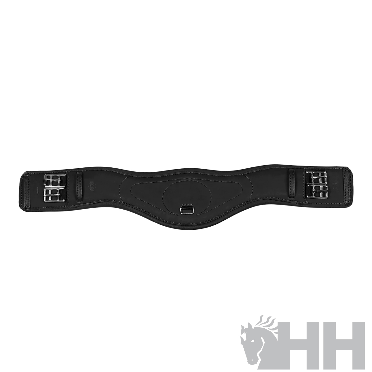 Cinch em couro preto com fivelas metálicas