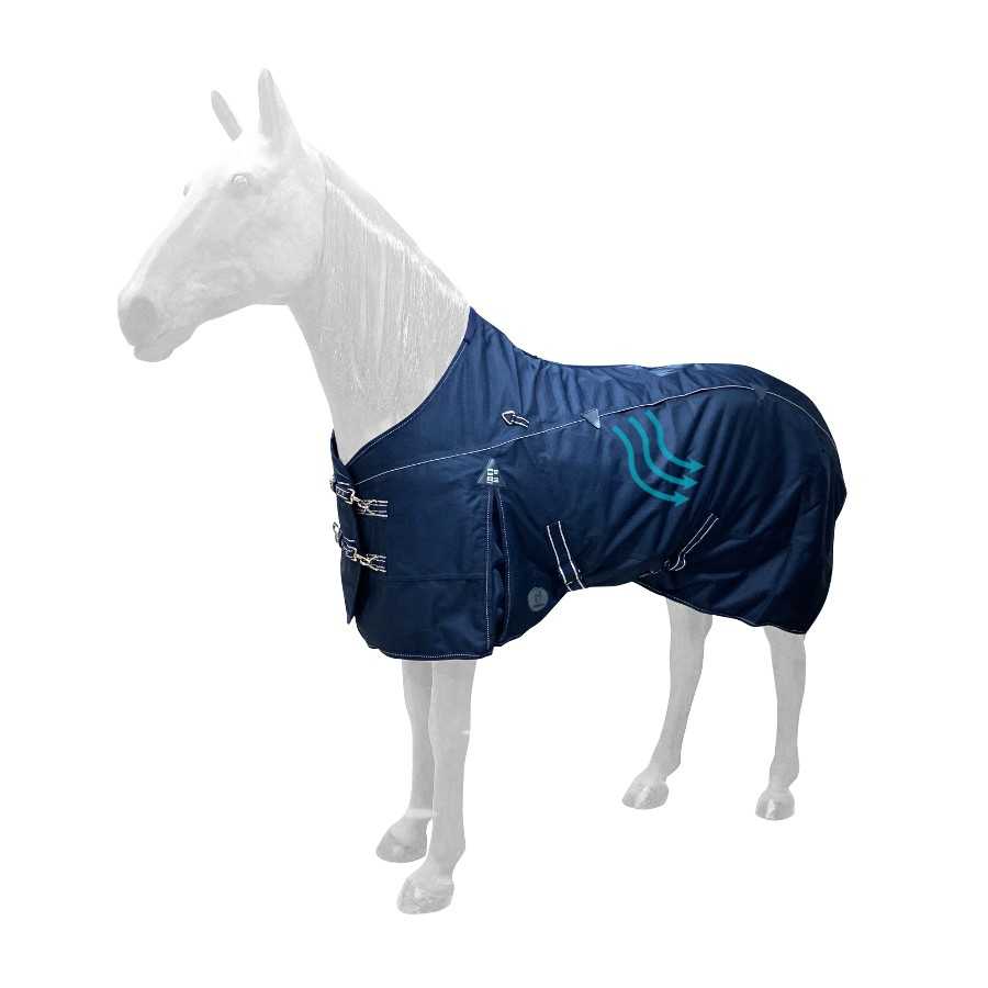 Cobertor azul escuro para cavalo com fechos metálicos