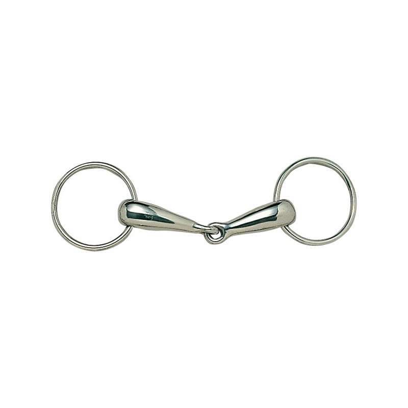 Freio metálico prateado com duas peças e argolas