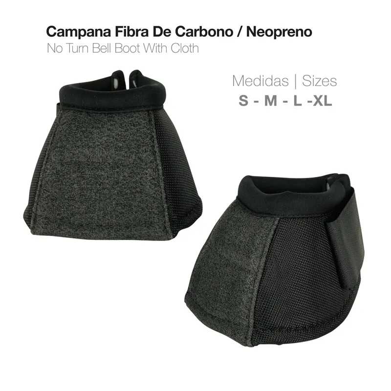 Campanas para cavalo em fibra de carbono e neopreno preta