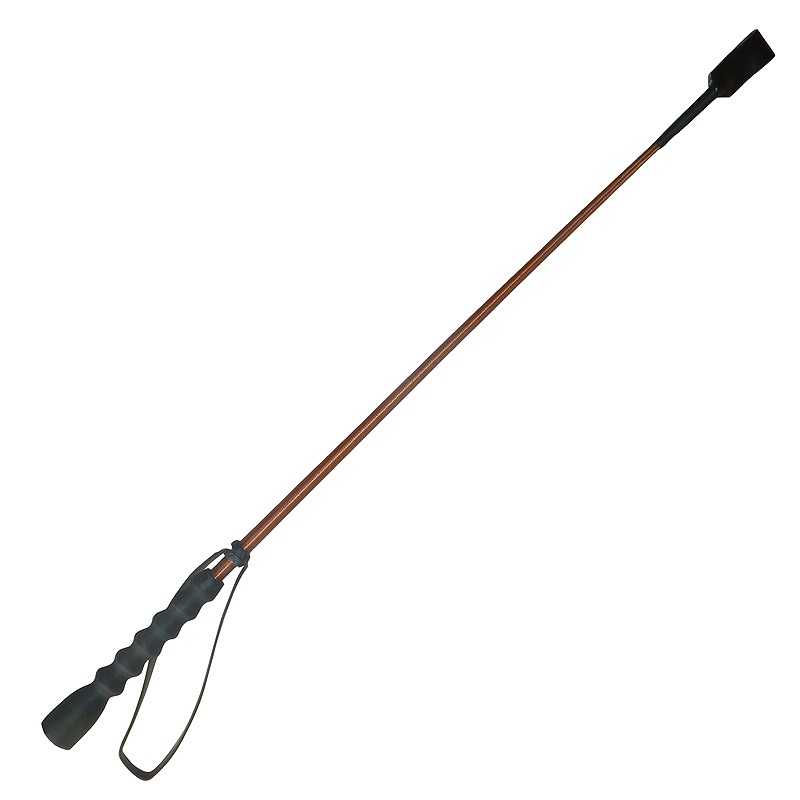 Chicote comprido com cabo preto e haste castanha