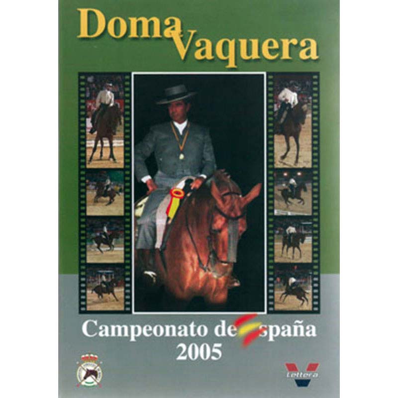 Capa de DVD ou livro de Doma Vaquera Campeonato de España 2005 com cavaleiro a cavalo