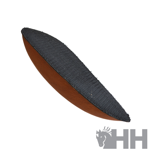 Palmilha interior castanha com parte superior preta texturada e logótipo HH cinzento no fundo branco