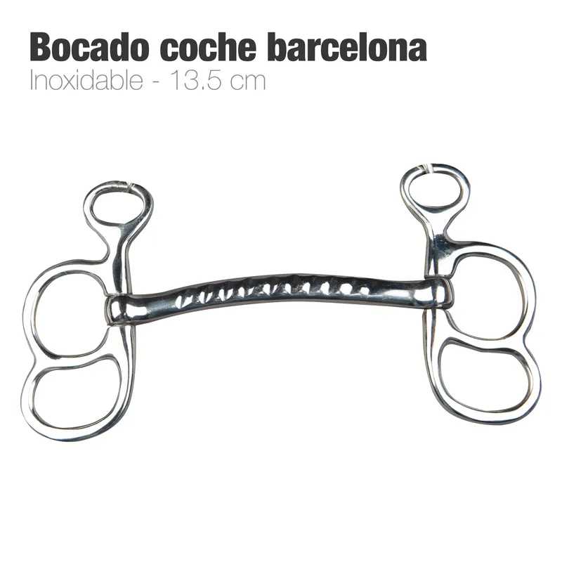 Bocado de cavalo metálico inoxidável Barcelona 13,5 cm
