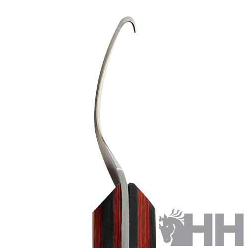 Gancho de açougue aço inox com cabo de madeira colorida