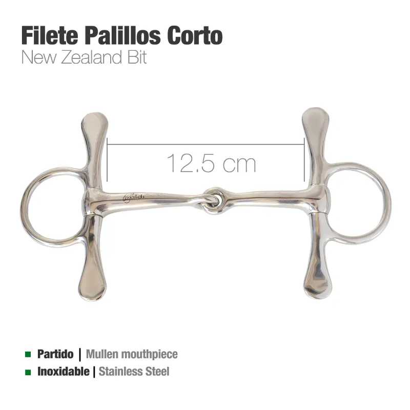 Filete Palillos Curto em aço inoxidável com boca partida de 12.5 cm