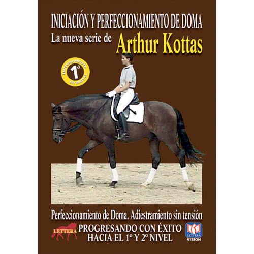 Capa de produto com cavalo e cavaleiro com texto em espanhol