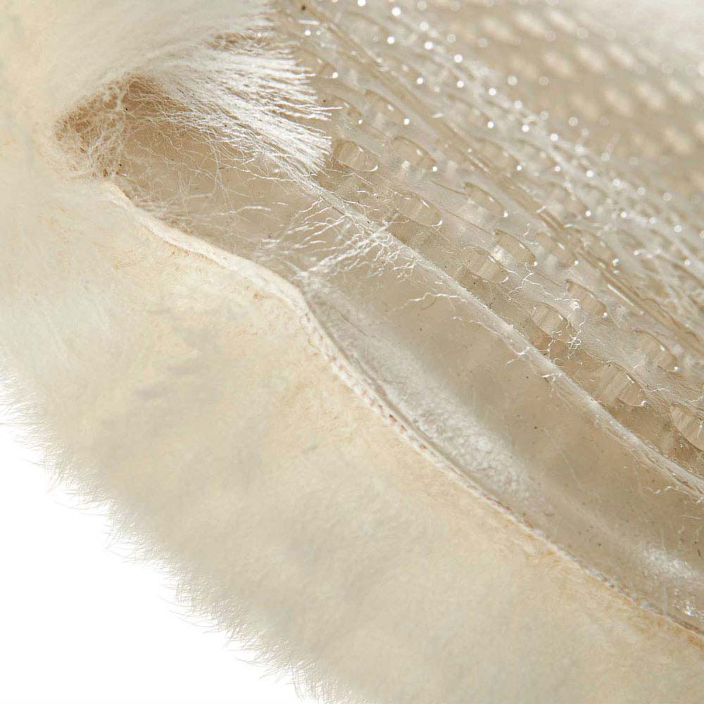 Superfície cremosa e felpuda com material transparente texturizado