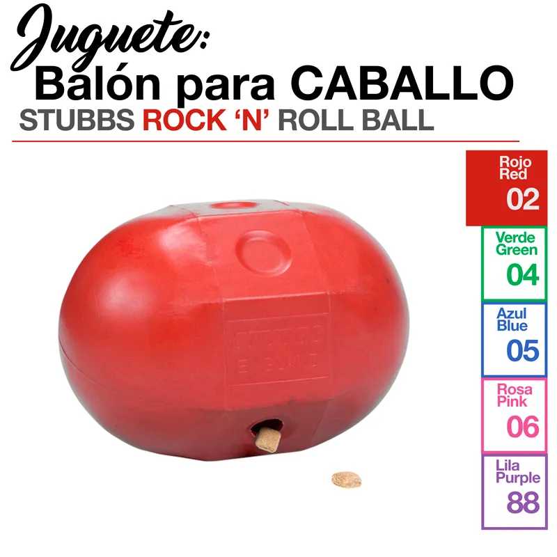 Brinquedo balão vermelho para cavalo com texto e opções de cores e números ao lado