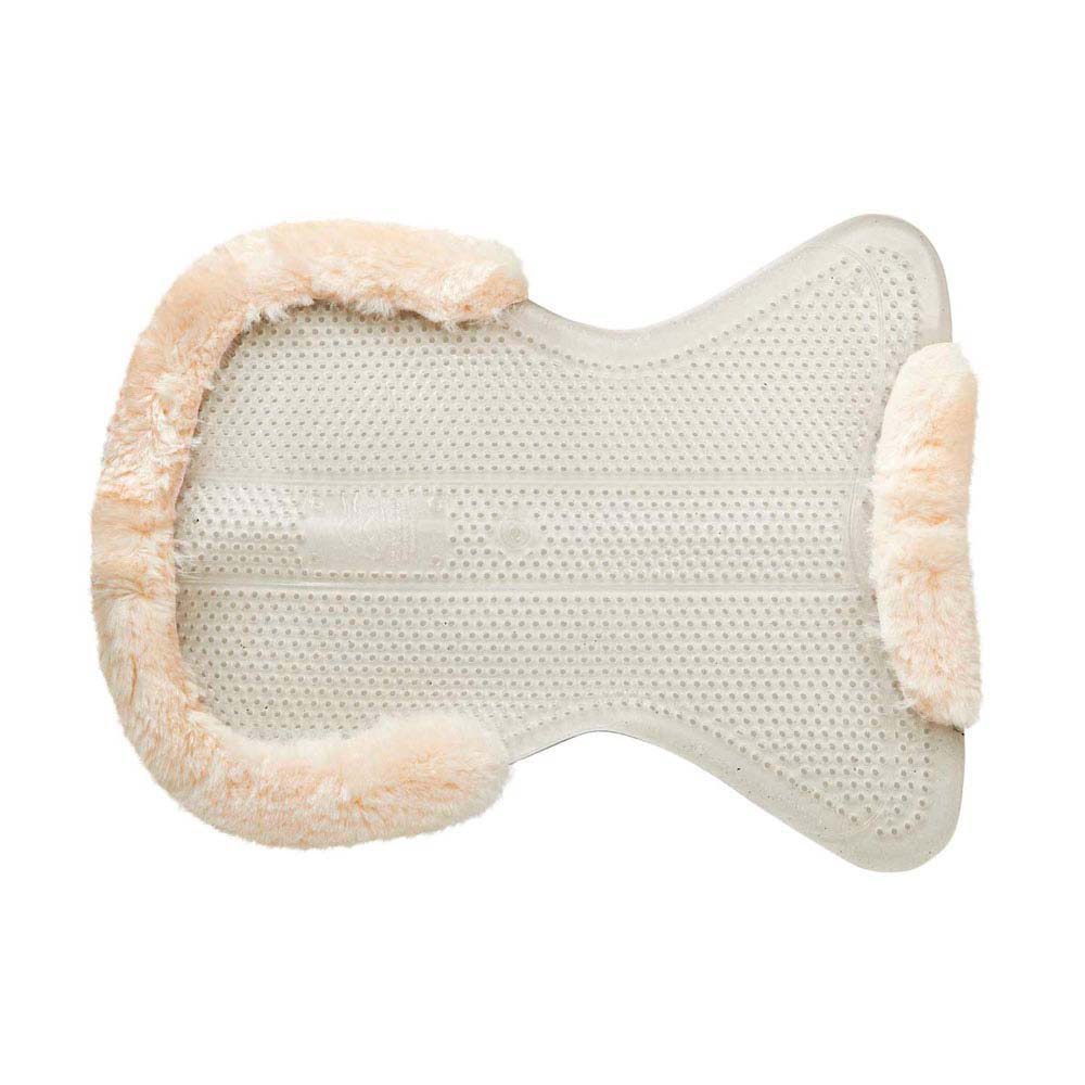 Tapete antiderrapante para banho com bordas felpudas creme