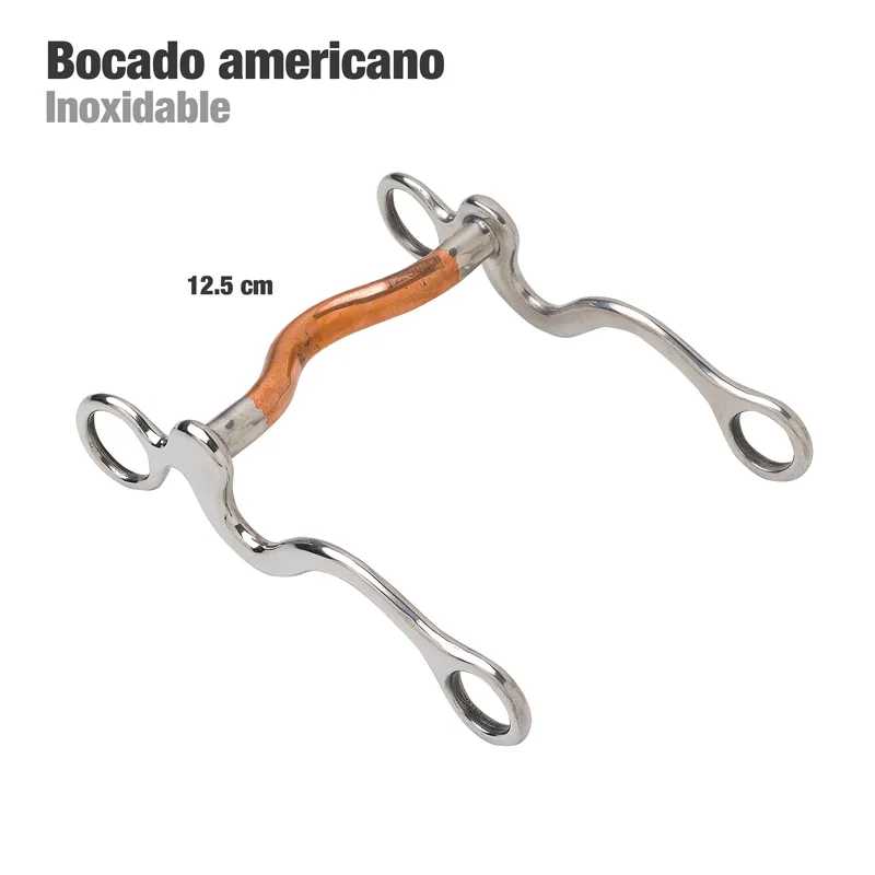 Bocado americano inoxidável com peça em madeira de 12.5 cm