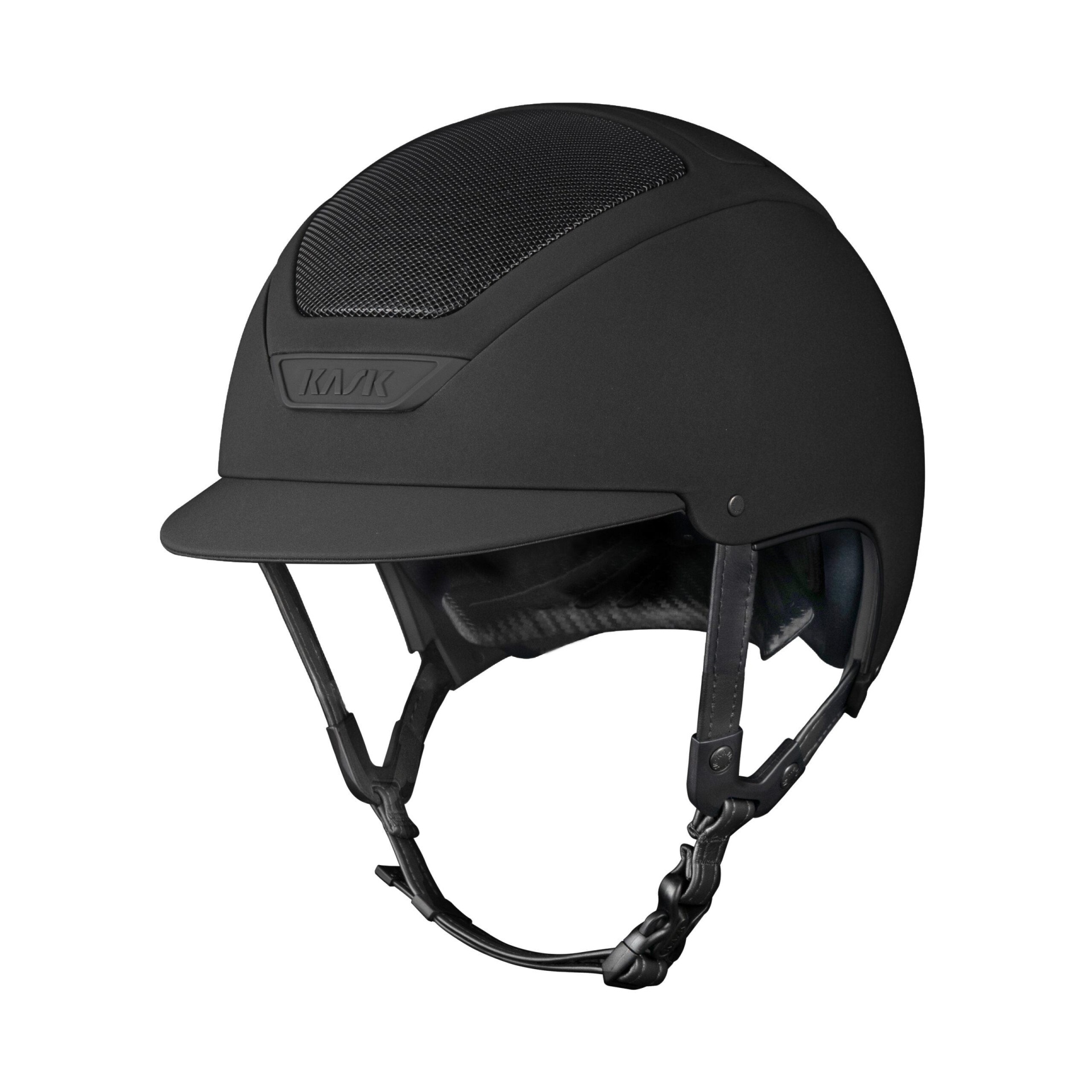 Capacete de equitação preto com painel ventilado