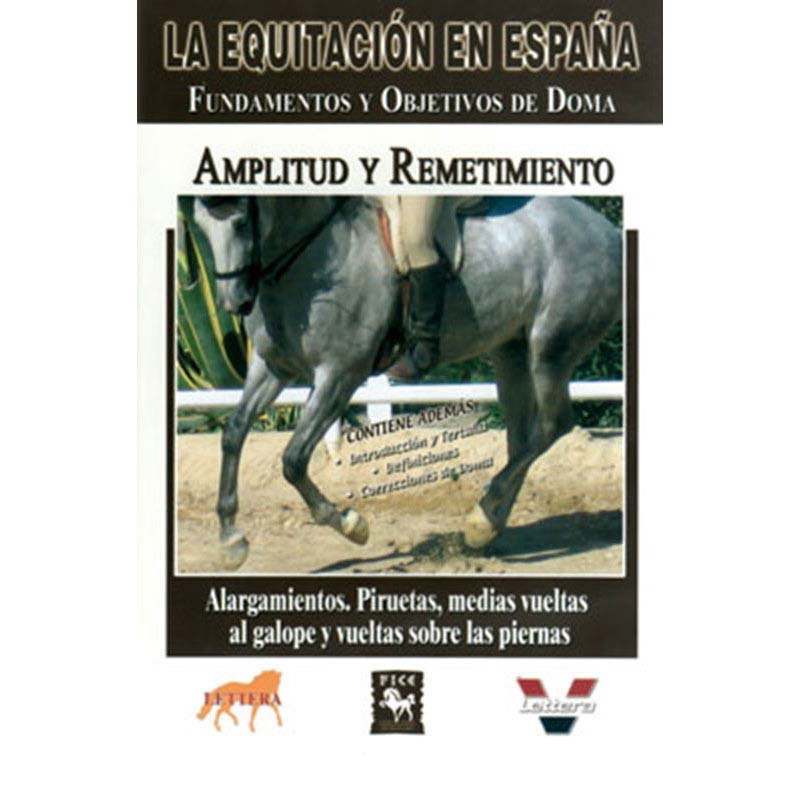 Capa de livro sobre equitação com imagem de cavalo cinzento montado