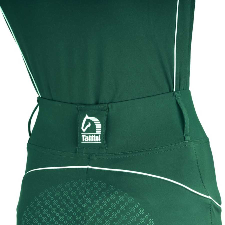 Calças desportivas verdes com detalhes brancos e logo Tattini