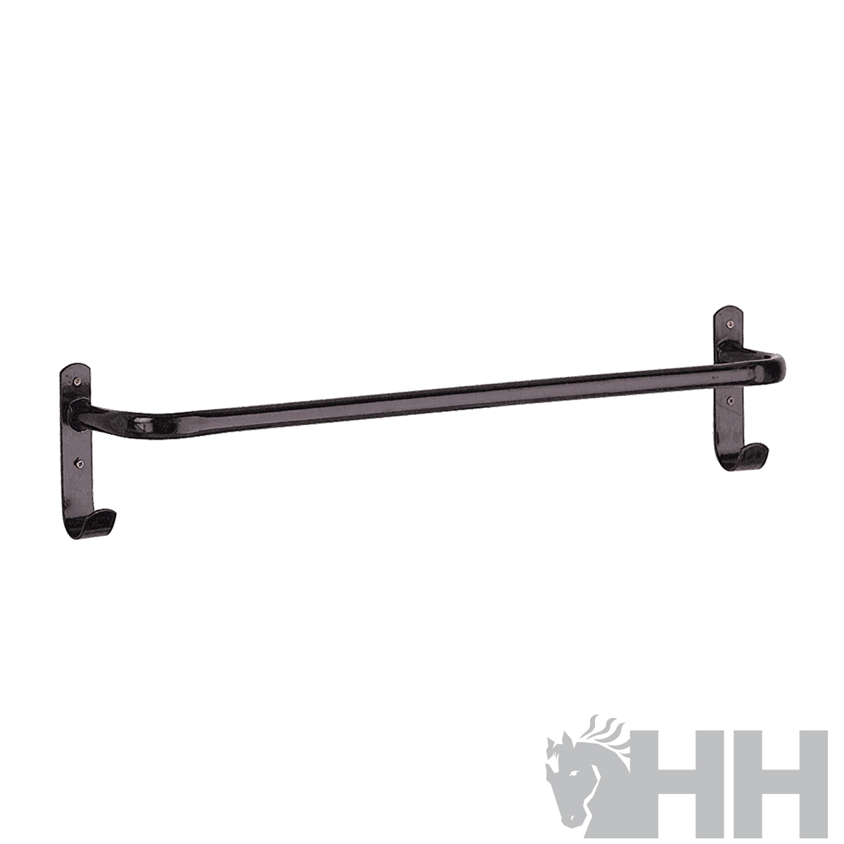 Suporte para toalhas de parede em metal preto com ganchos nas extremidades