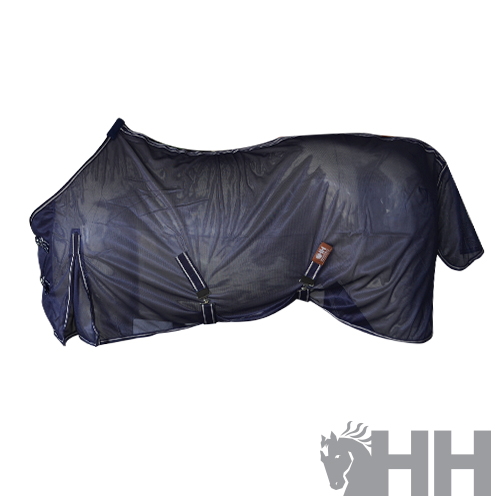 Capa protetora preta para cavalo com fechos e presilhas