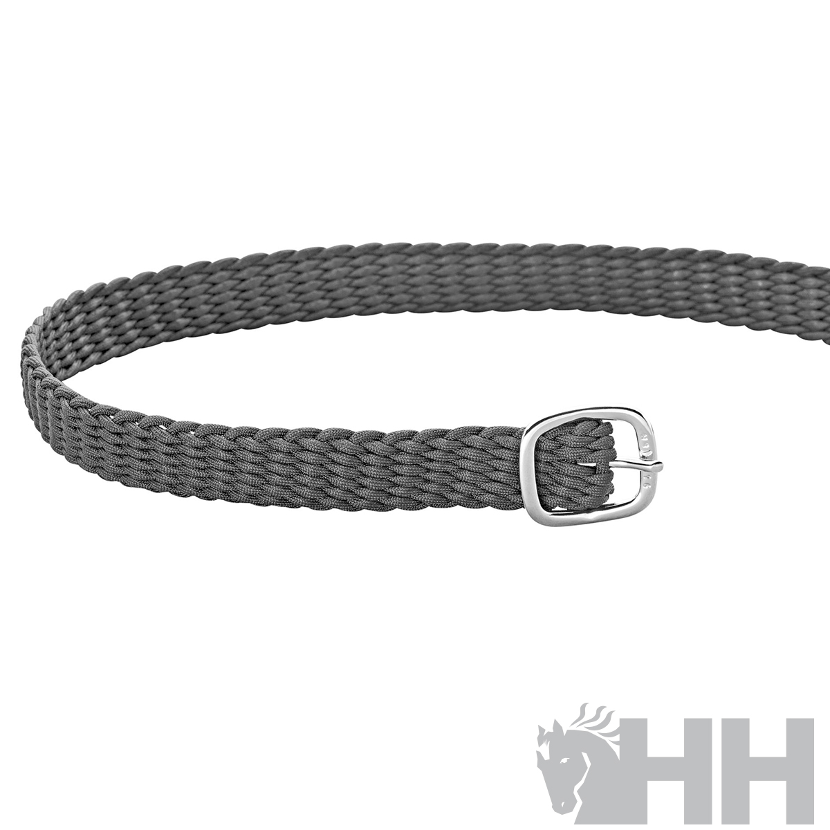 Cinto cinzento trançado com fivela metálica prateada