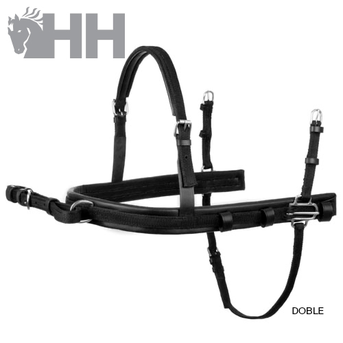 Cabresto para cavalo preto com fivelas metálicas e acolchoamento