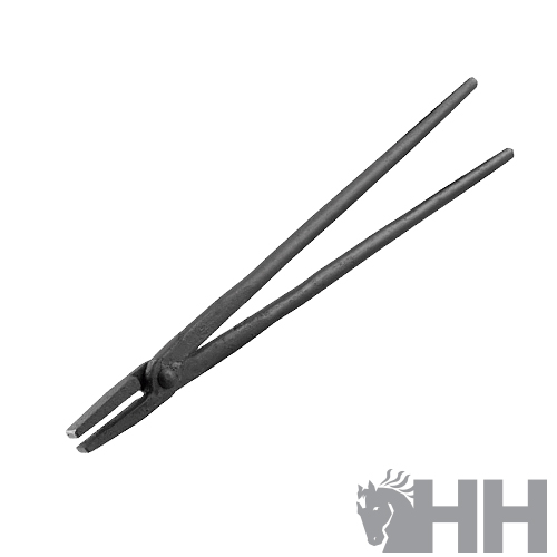 Alicate longo de metal cinzento com ponta bifurcada