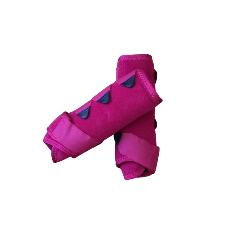 Proteções para braços cor de rosa com fechos e detalhes pretos