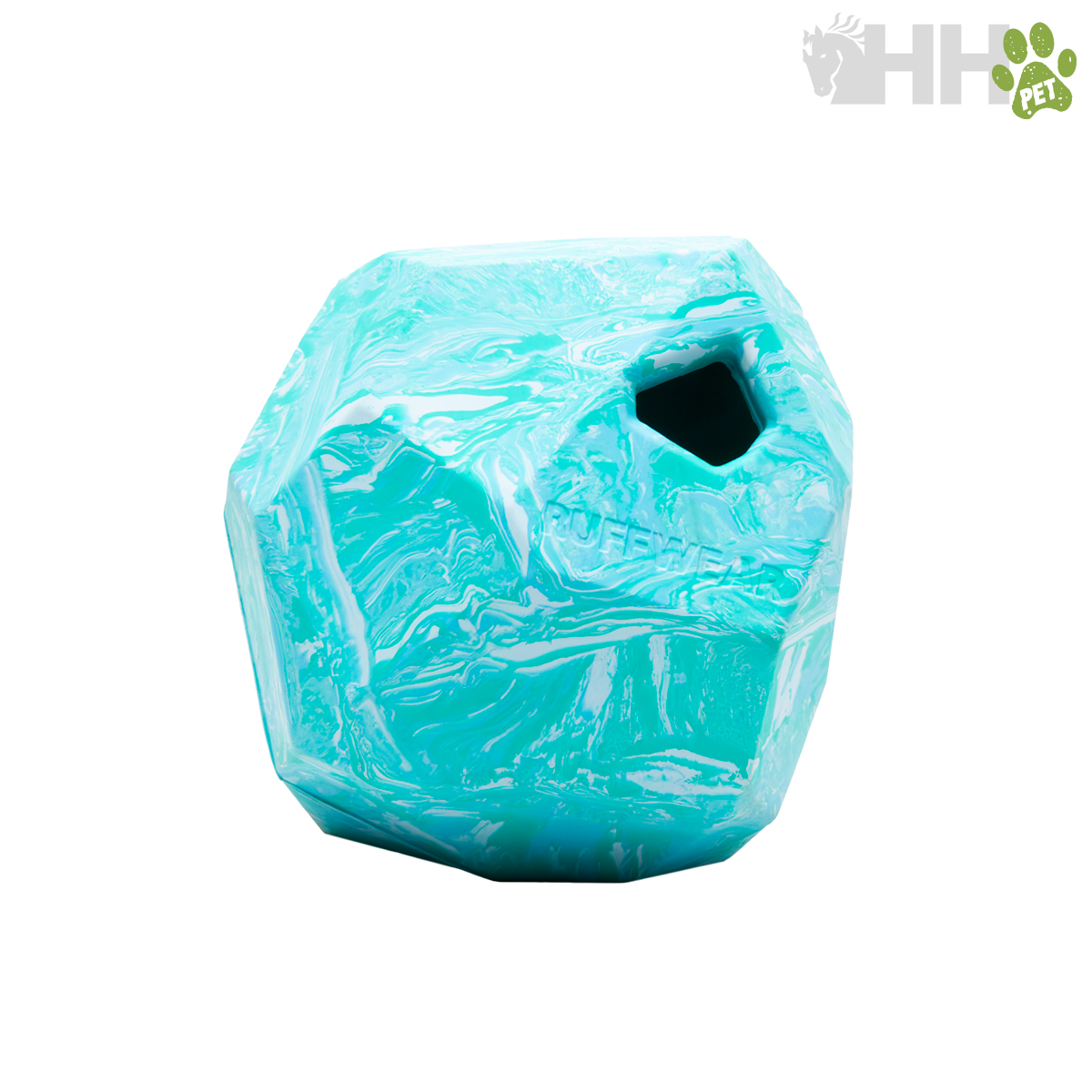 Brinquedo para cães azul turquesa com buraco para petiscos