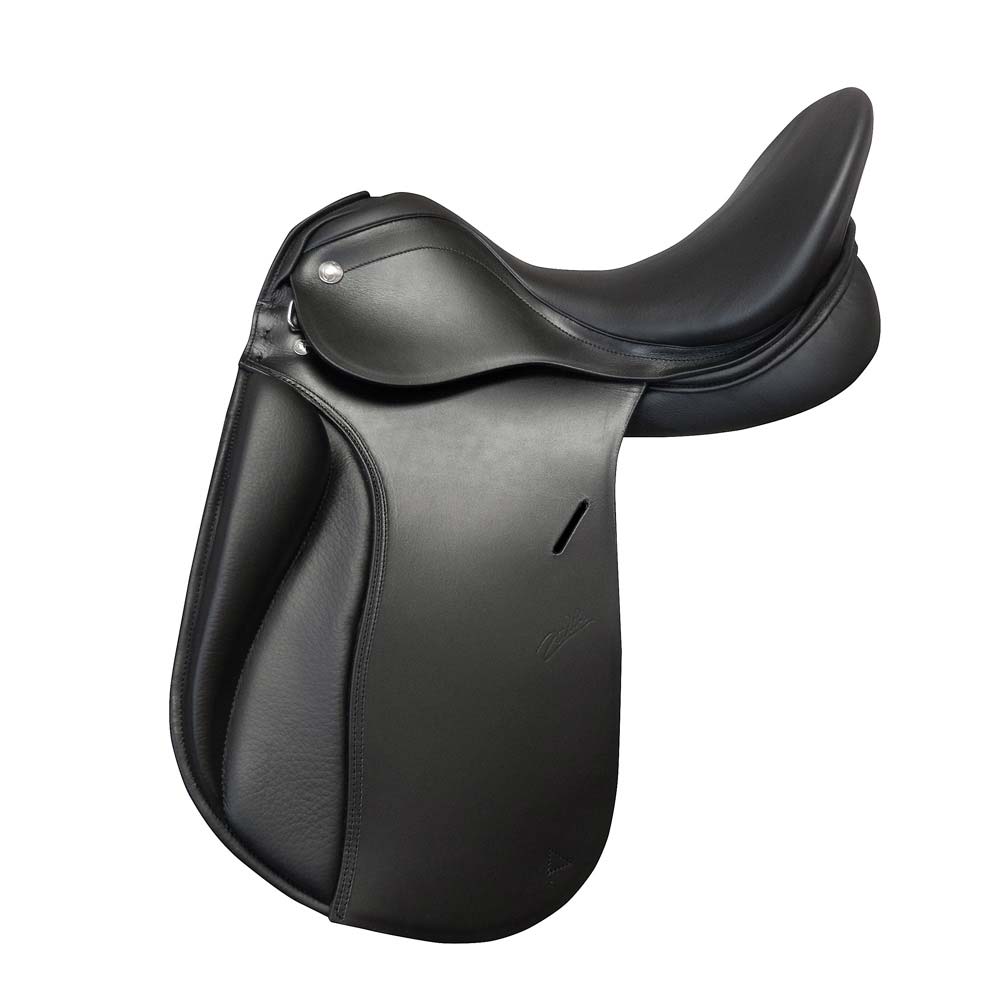 Sela de equitação de couro preta