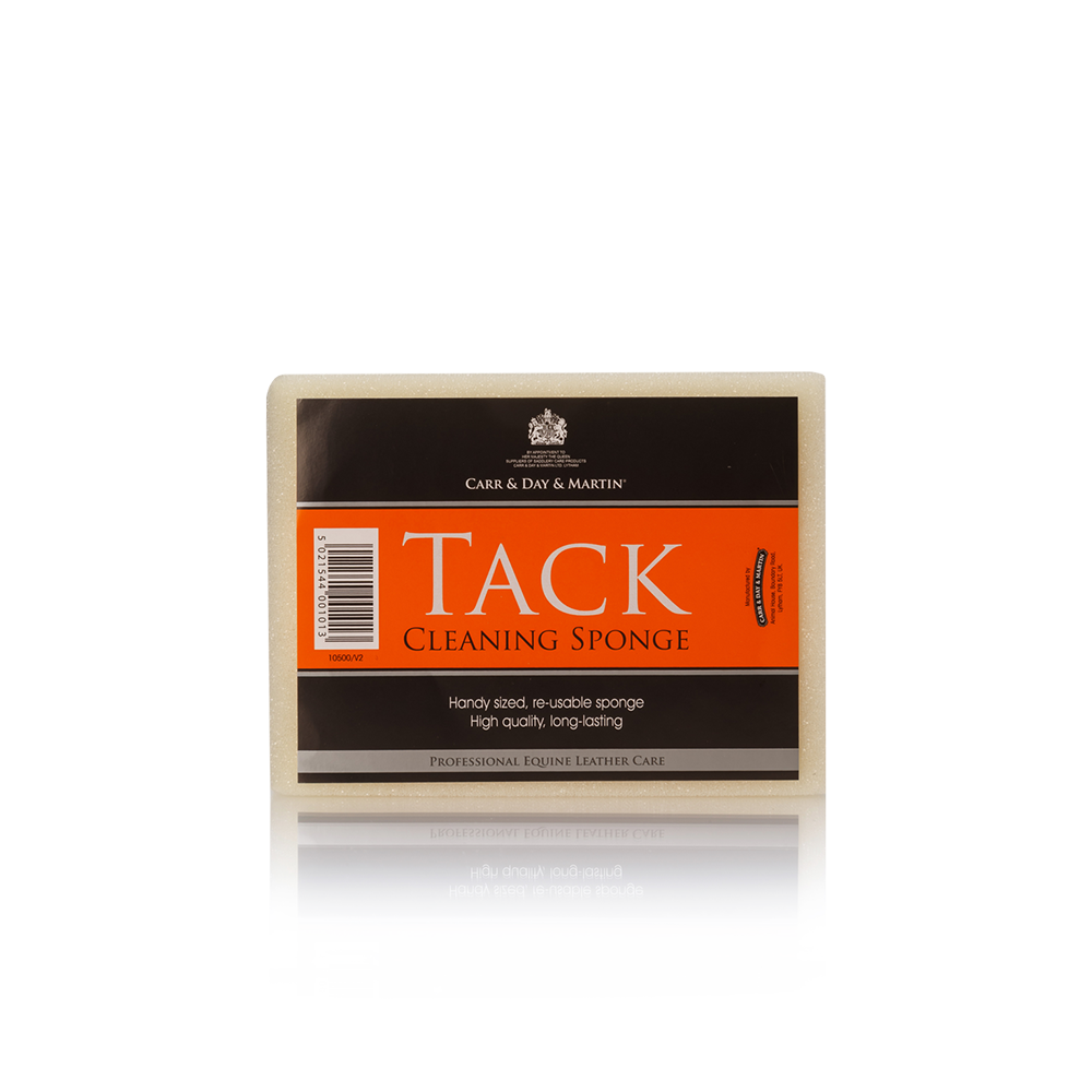 Esponja de limpeza TACK em embalagem preta e laranja
