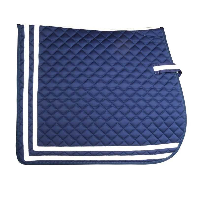 Tapete de sela azul escuro com bordas brancas