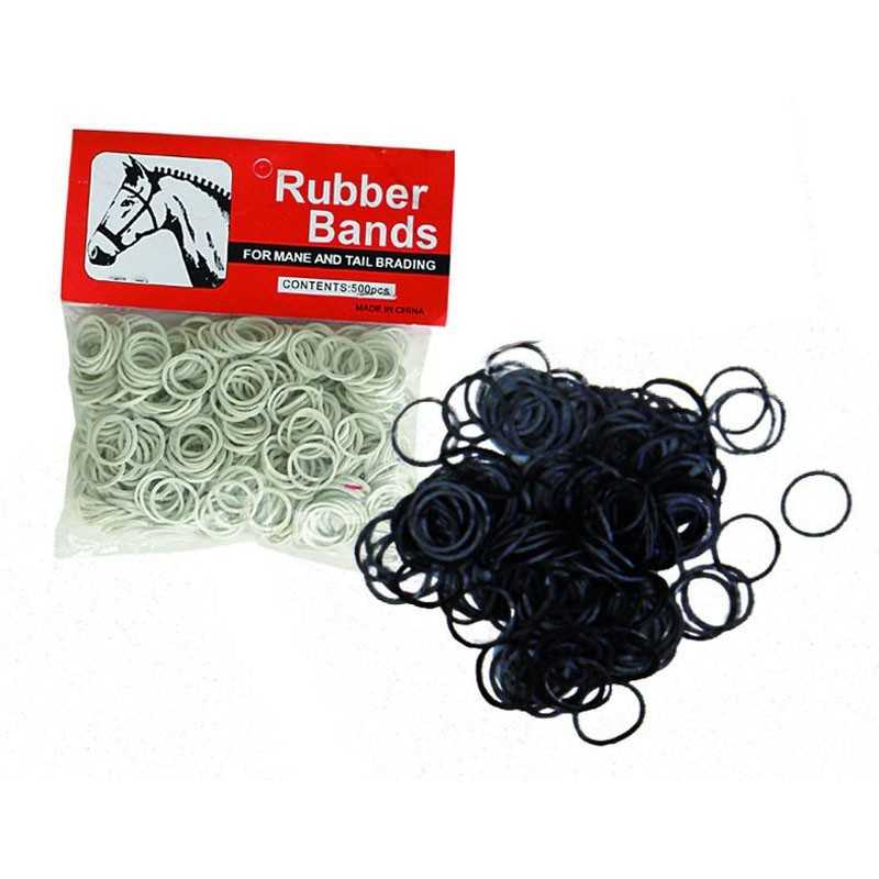 Pacote de elásticos brancos e elásticos pretos para tranças de crinas e rabos de cavalo
