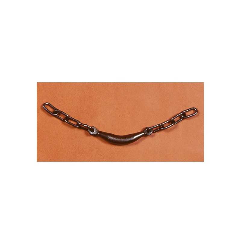 Corrente metálica castanha com elos grandes sobre fundo alaranjado