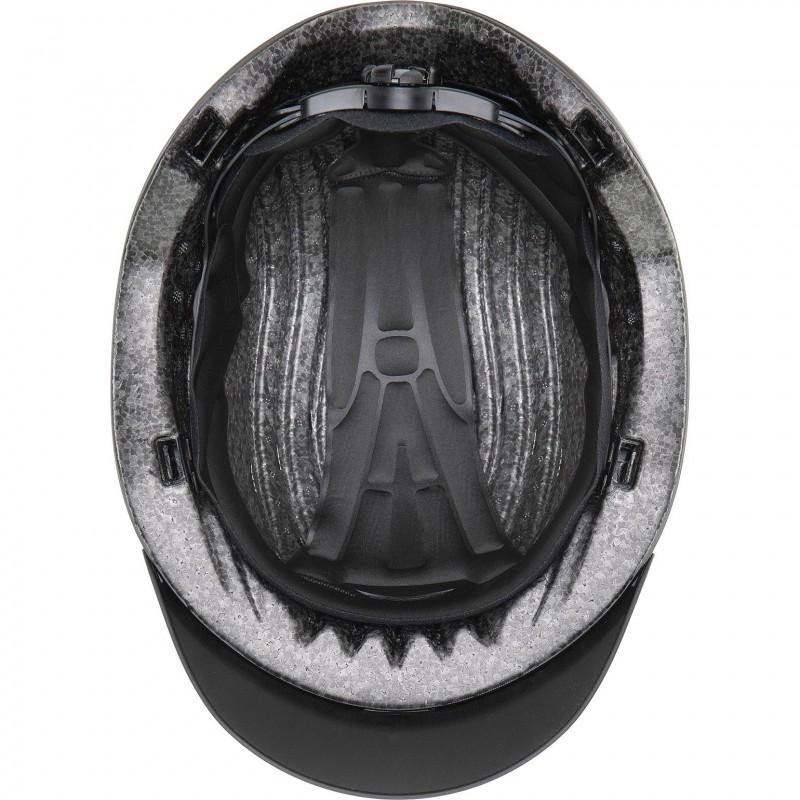 Interior de capacete de segurança preto com acolchoado e material espumoso