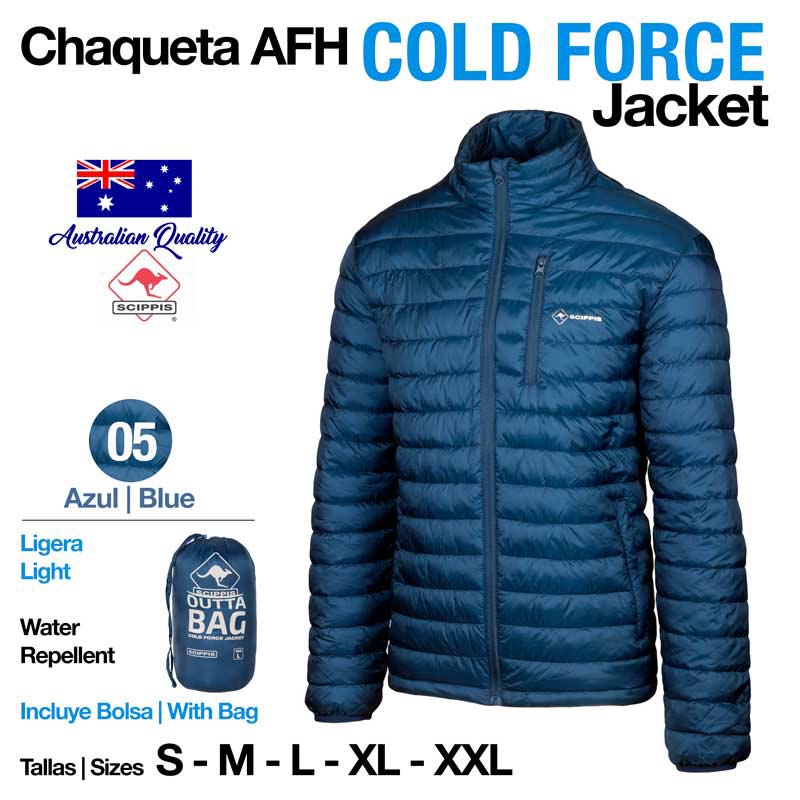 Casaco acolchoado azul AFH Cold Force com bolsa