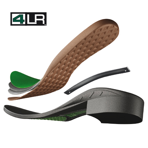 Palmilha ortopédica decomponível com várias camadas e logótipo 4LR