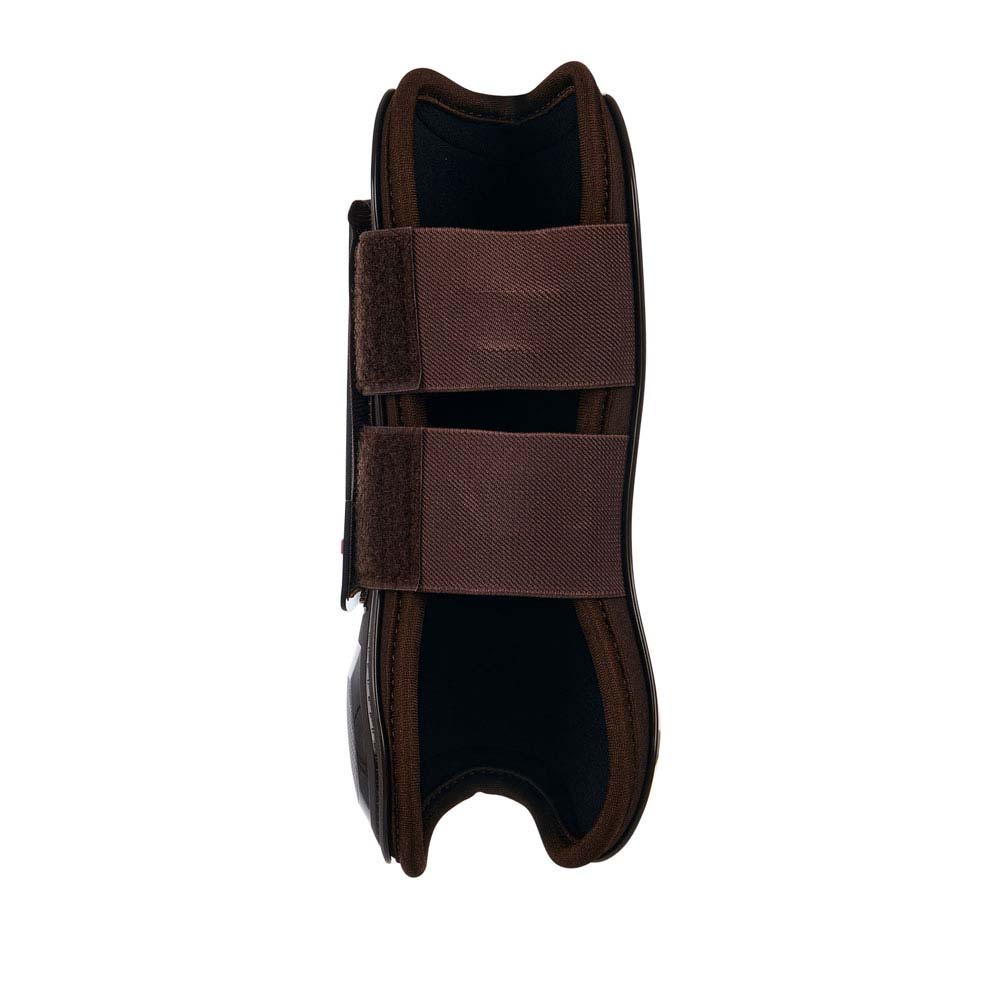 Suporte castanho e preto com duas tiras de velcro para ajuste