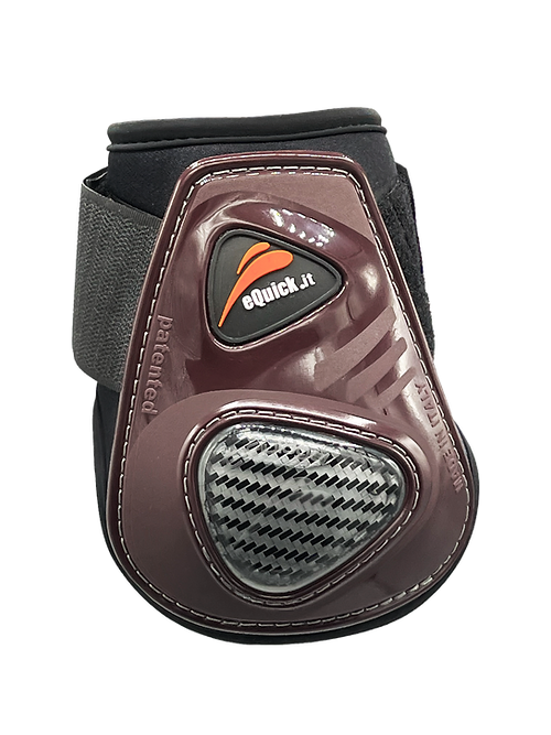 Protector para cavalo eQuick Jr castanho com detalhes em preto e cinza