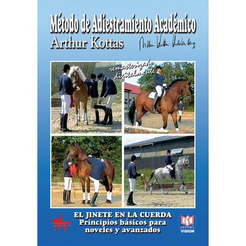 Capa de livro azul com imagens de treino equestre e texto em espanhol e português