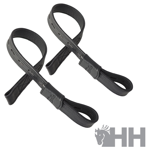 Duas alças pretas em tecido com logótipo HH cinzento e cabeça de cavalo