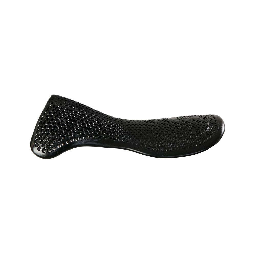Assento de bicicleta preto curvo com textura perfurada