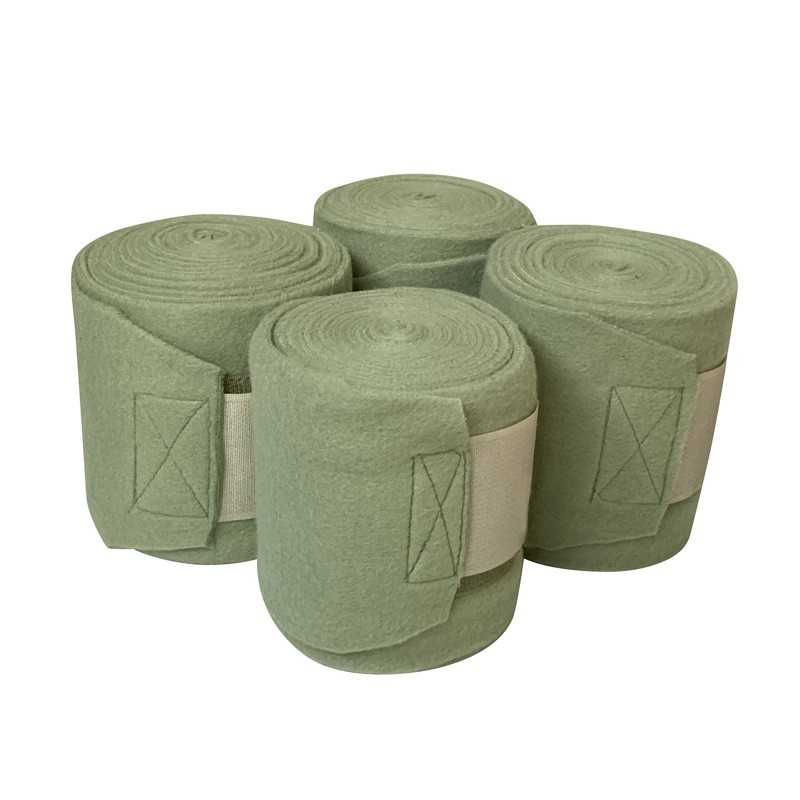 Conjunto de quatro bandagens elásticas verdes enroladas