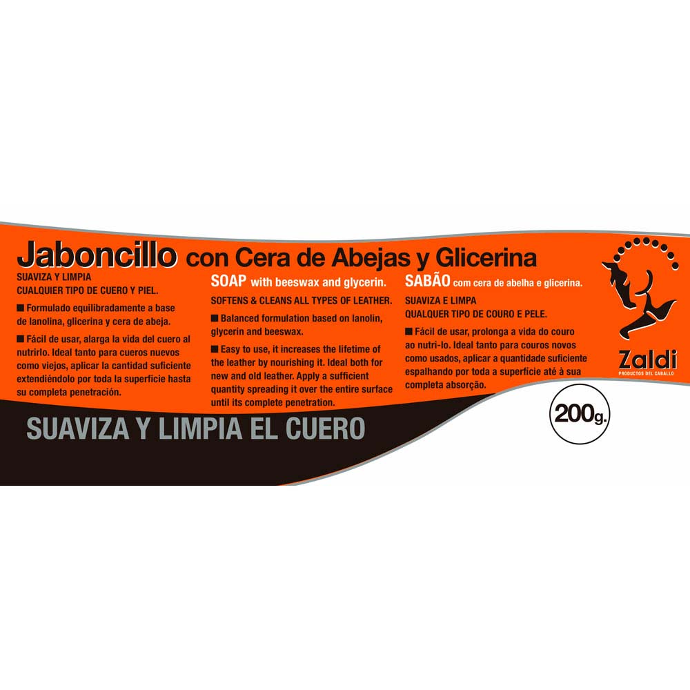 Etiqueta de produto para sabonete para couro com cera de abelhas e glicerina