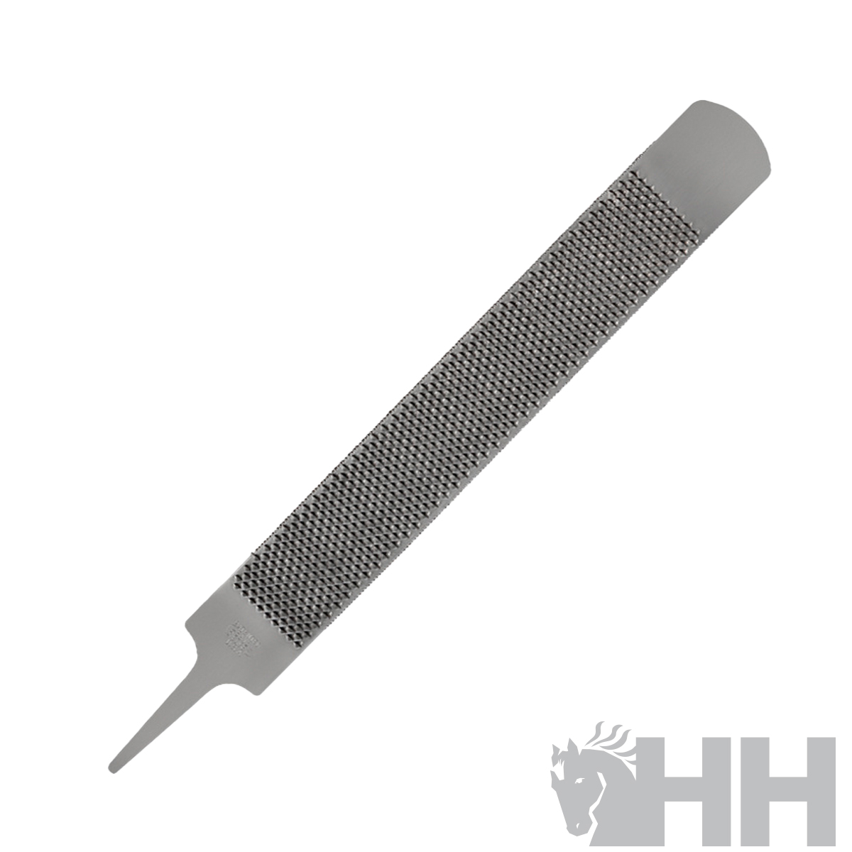Lima metálica para unhas cinza com ponta e logótipo HH