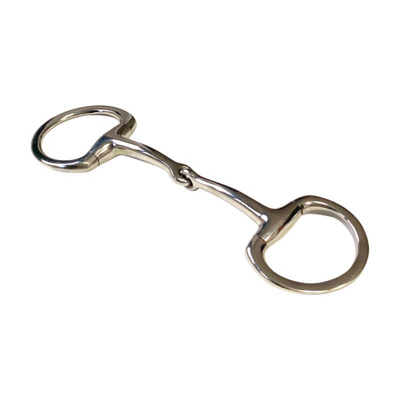 Freio de cavalo em metal prateado com elos articulados