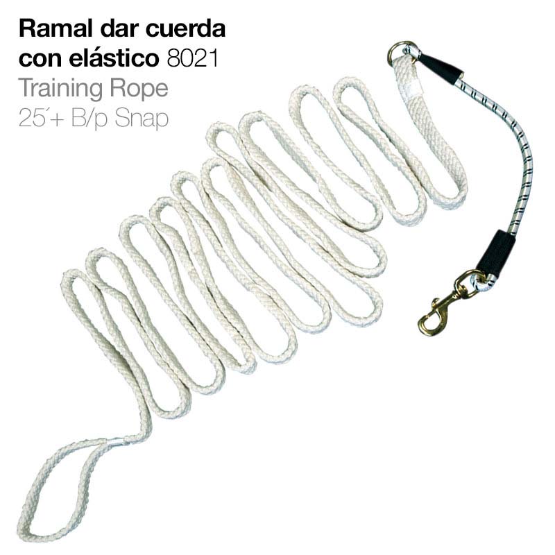 Corda de treino branca com mosquetão e reforço elástico