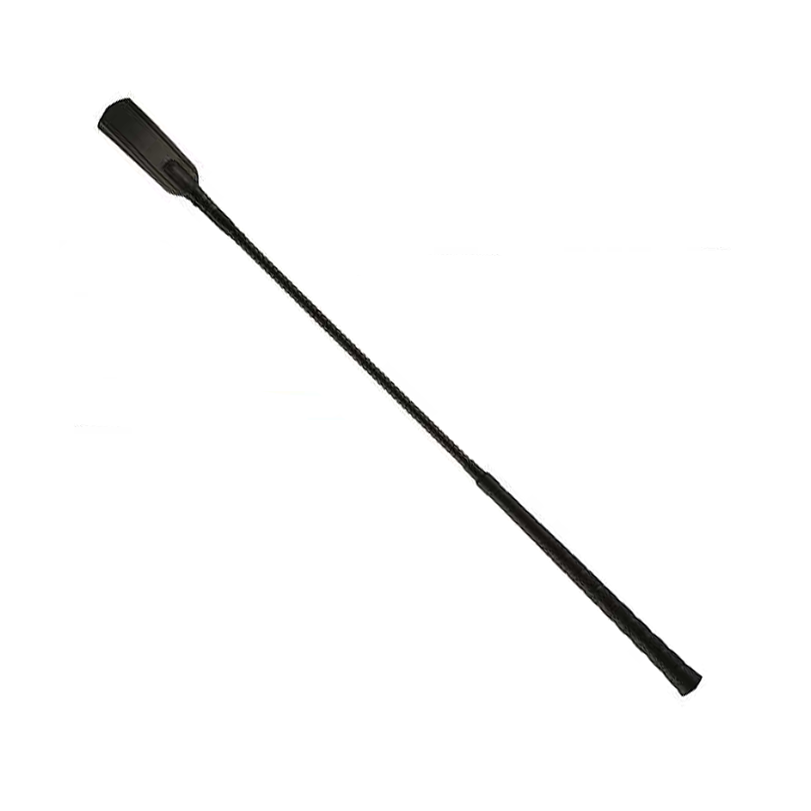 Chicote preto longo com cabo texturizado