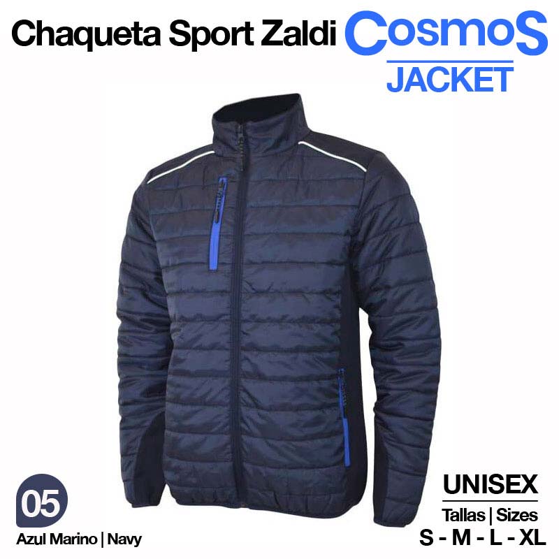 Casaco desportivo azul marinho Zaldi Cosmos Jacket unissexo com fecho e bolsos com zíper